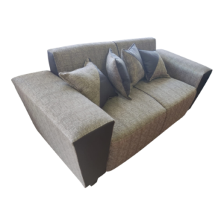 Vanity 2 Seater Maize & Leatherette Couch