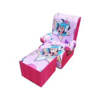 Kiddies Chair Ottoman Combo - Minnie Mouse
